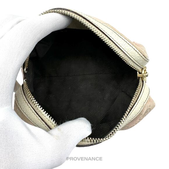 🔴 Gucci Cosmetic Pouch - Powder Pink GG Canvas Heart - Picture 9 of 11